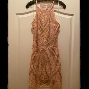 Light pink and Gold Homecoming Dress